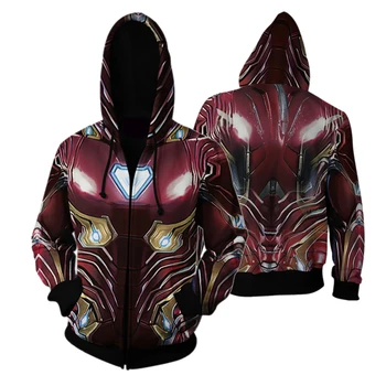 

2019 Avengers 4 :Endgame Cosplay Costumes new Iron Man Hoodies 3D Print Men and women Hoodies Sweatshirt Casual sports Jackets