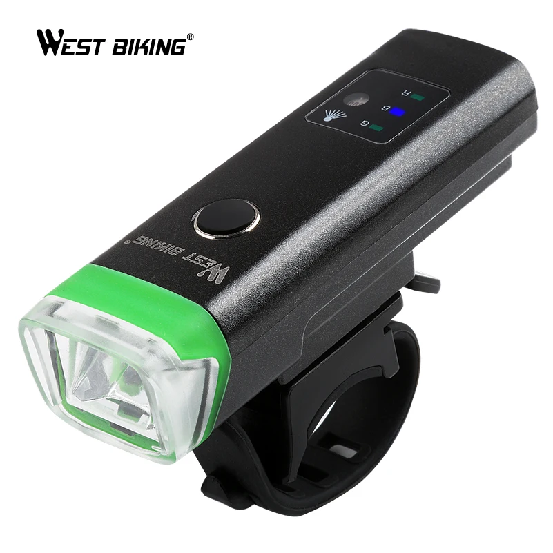 

WEST BIKING Bicycle Front Light Intelligent Sensitive USB Rechargeable Waterproof Bright Flashlight Handlebar Cycling Light