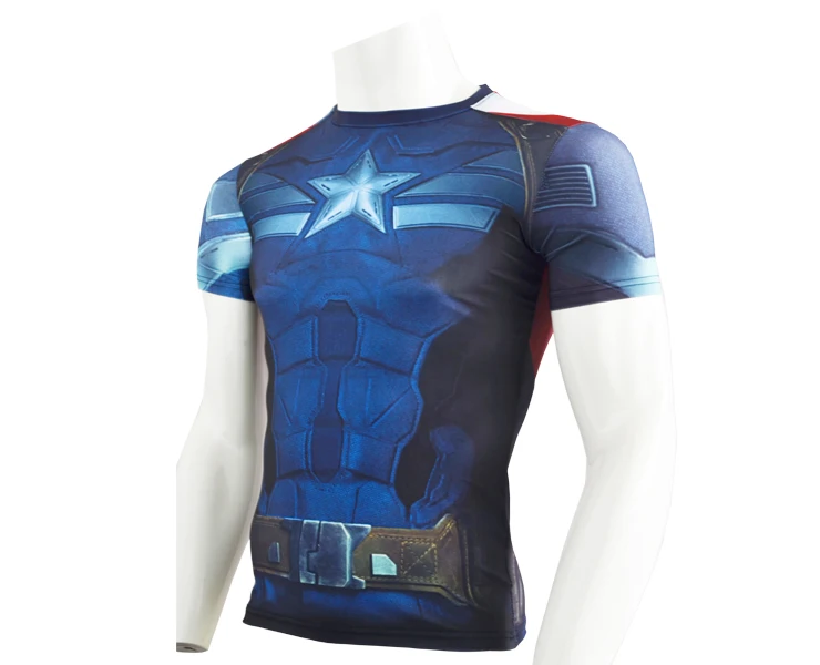

Captain America 3D Printed T-Shirt Men Compression Men T Shirt Superhero Marvel Cosplay Fitness Clothing Crossfit Tops & Tees