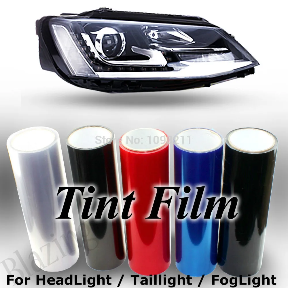 

300cm x 30cm Fog Headlight Tail Light Tint 5 color Available Vinyl Film Wrap Sheet Cover 12"x40" Sticker car styling