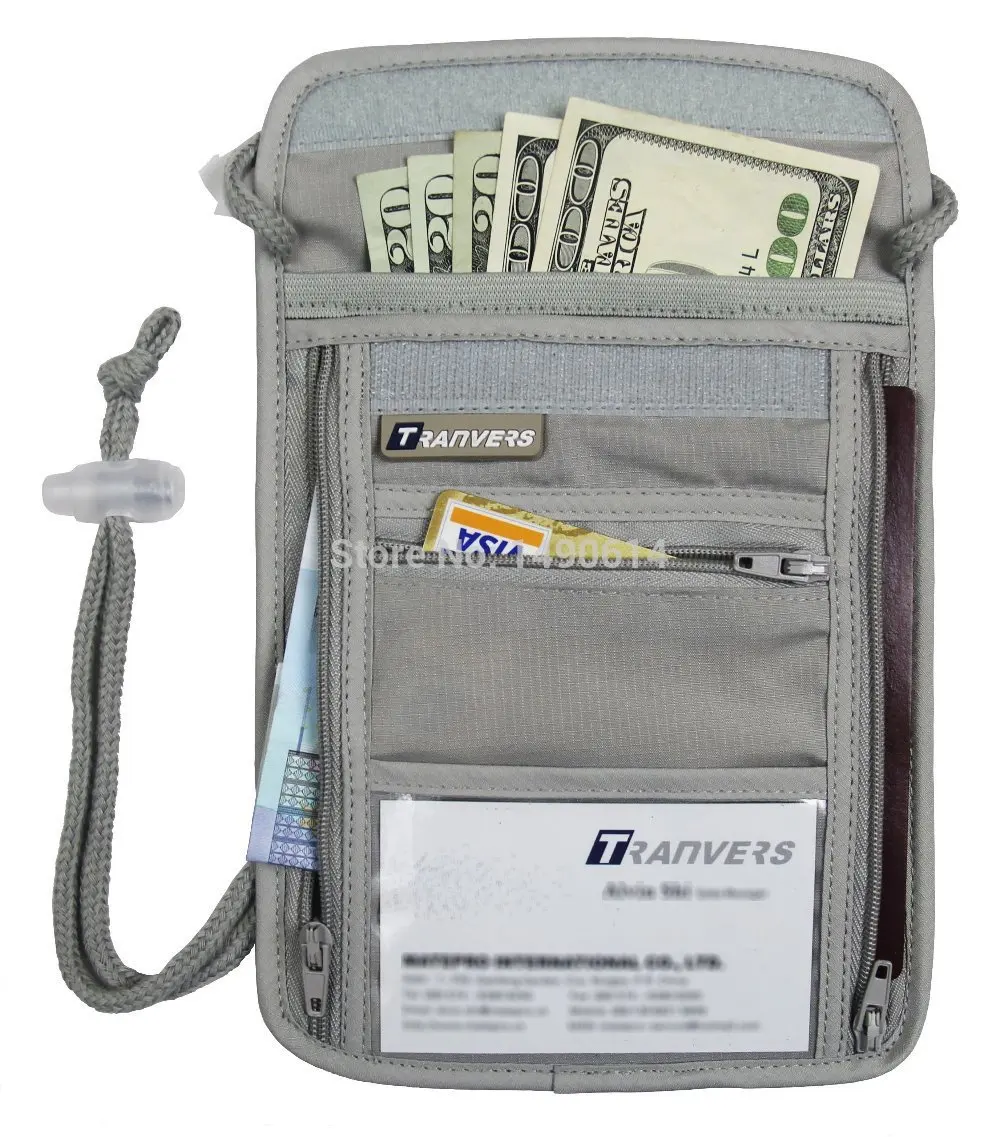 Multifunction Travel Security Neck Pouch Travel Neck Wallet Anti theft