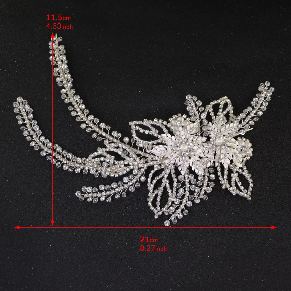 Серебряный проводной Стразы Кристалл тиара на голову свадебное украшение на голову свадебные волосы лоза аксессуары для волос для невесты, подружек невесты