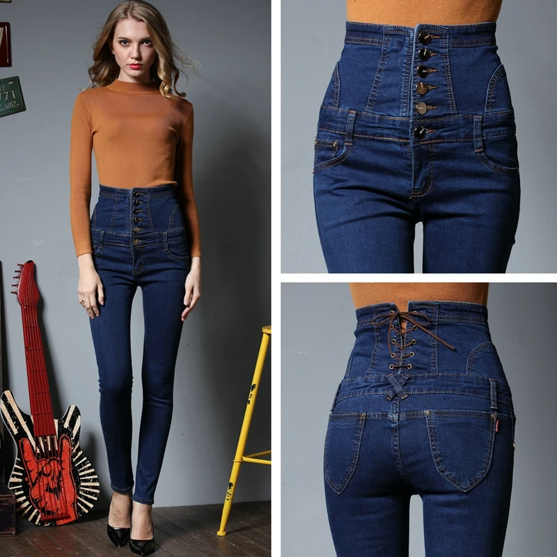 Зимние джинсы Для женщин стрейч Высокая Талия Джинсы для женщин женские узкие джинсовые узкие брюки толстые умягчитель Джинсы для женщин
