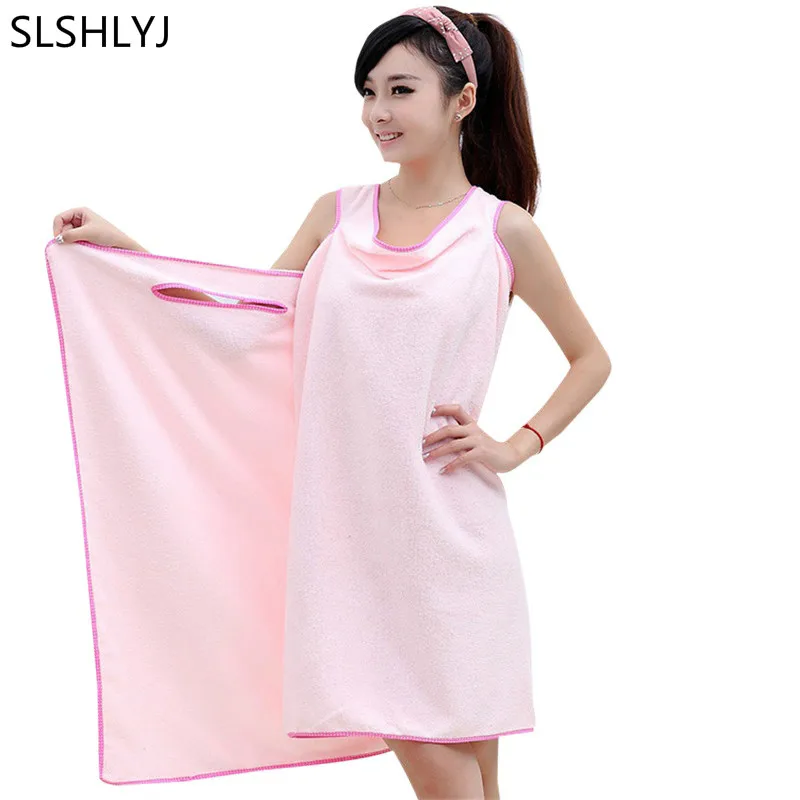 

SLSHLYJ Microfiber Women Sexy Bath Towel Wearable Beach Towel Soft Beach Wrap Skirt Super Absorbent Bath Gown