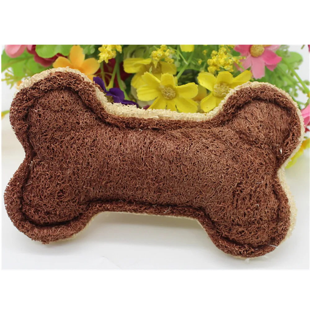 

Hateli Teeth Cleaning Dog Toy Molars to Tartar Oral Odor Loofah Bone Pet Cleaning Tooth