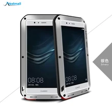 Original Fundas For Huawei P9 Waterproof Case Luxury Armor Silicone Shockproof Aluminum Metal Back Cover Capa With Glass Film