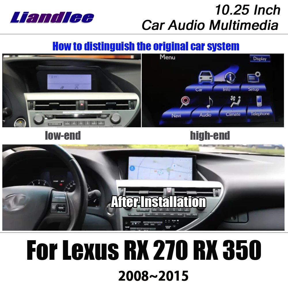 Top Liandlee 10.25" Android For Lexus RX 270 RX 350 AL10 2008~2015 Stereo Screen Mouse BT Carplay Map GPS Navi Navigation Multimedia 1
