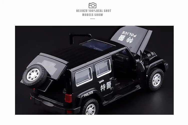 Высокая имитация, Изысканная модель 1/32 Jeep Wrangler SUV, полицейская модель автомобиля из сплава, мигающая музыкальная модель для детей, лучшие подарки, игрушки