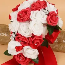 ПЭ Пена Цветок Искусственный Свадебный букеты Кристалл Свадебные для невесты букеты в форме капли Бирюзовый Королевский синий 131