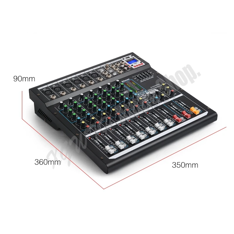 8 Channels Audio Mixer Professional DJ Mixing