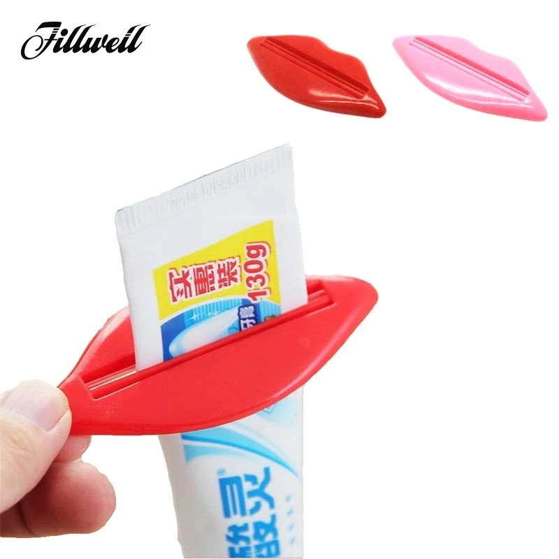 2Pcs Bathroom Products Lip Kiss Dispenser Toothpaste Squeeze Lips for