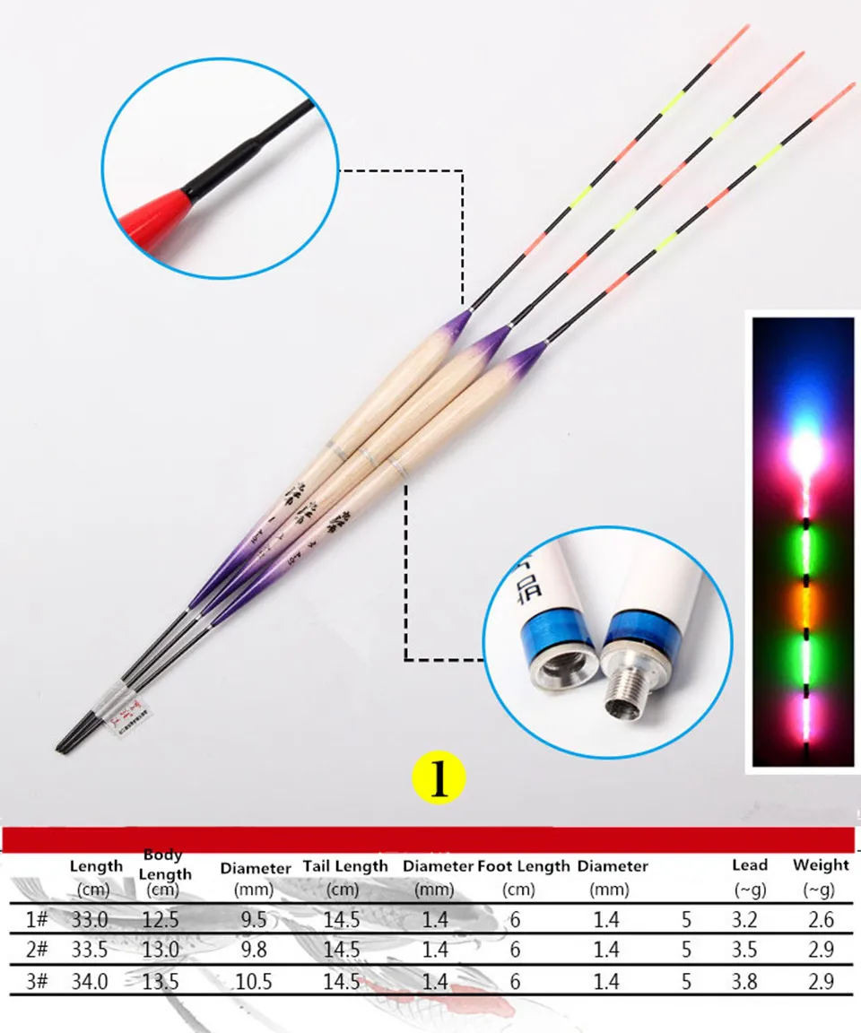 10 шт./лот поплавок Буй 1-3# Гольян рыболовные приманки плавающий Электрический поплавок световая палка батарея рыболовные снасти световая палка L102