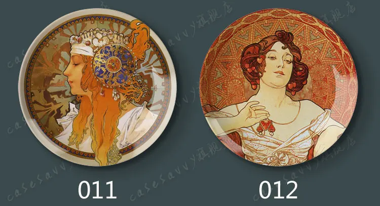 Alphonse Maria Mucha известная картина маслом Декоративная Тарелка абстрактная настенная подвесная тарелка для рукоделия домашний Декор круглая тарелка