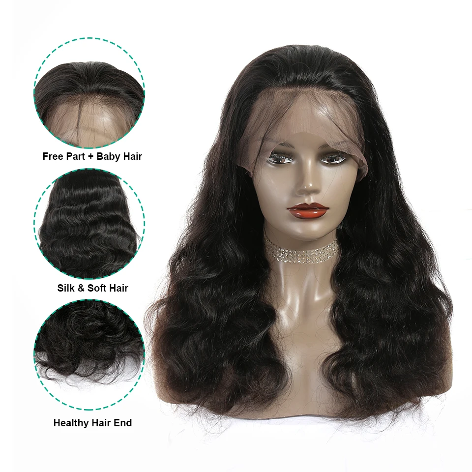 Али Грейс Малайзия волна тела 13*6 кружева фронта человеческих волос парики 150% плотность предварительно накладка из волос линия с волосами младенца Remy человеческих волос