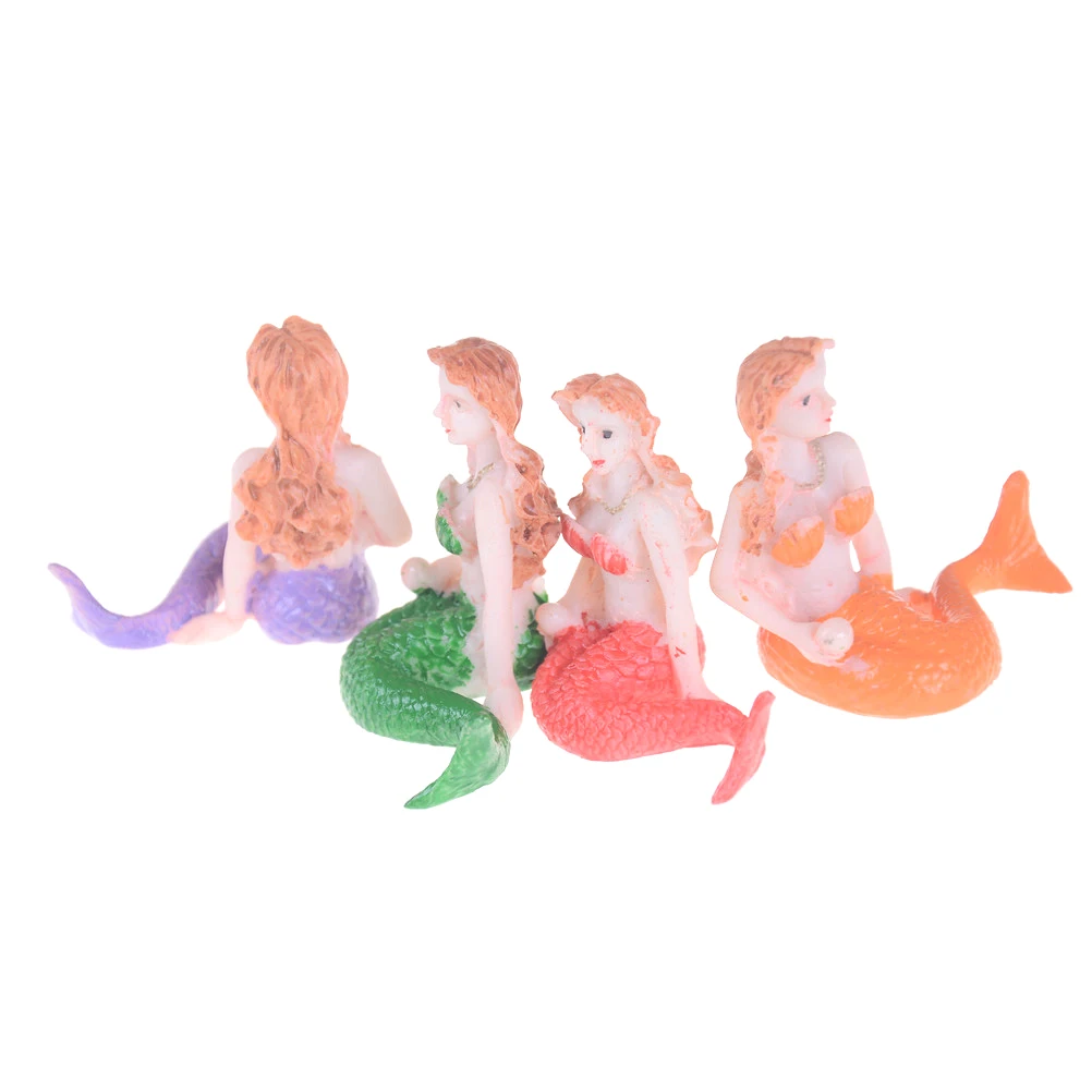 1PC Resin Little Mermaid Aquarium Fish Tank Decorations Ornaments Home Office Decor 5cmin