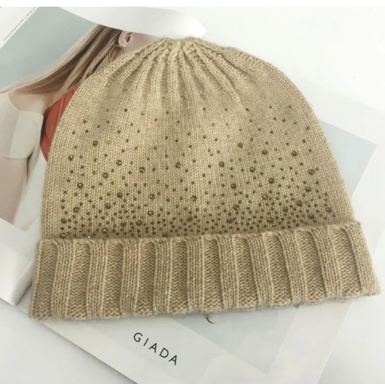  hat scarf set  Scarf, Hat & Glove Sets knitted  winter hat and scarf woman with diamond  (6)
