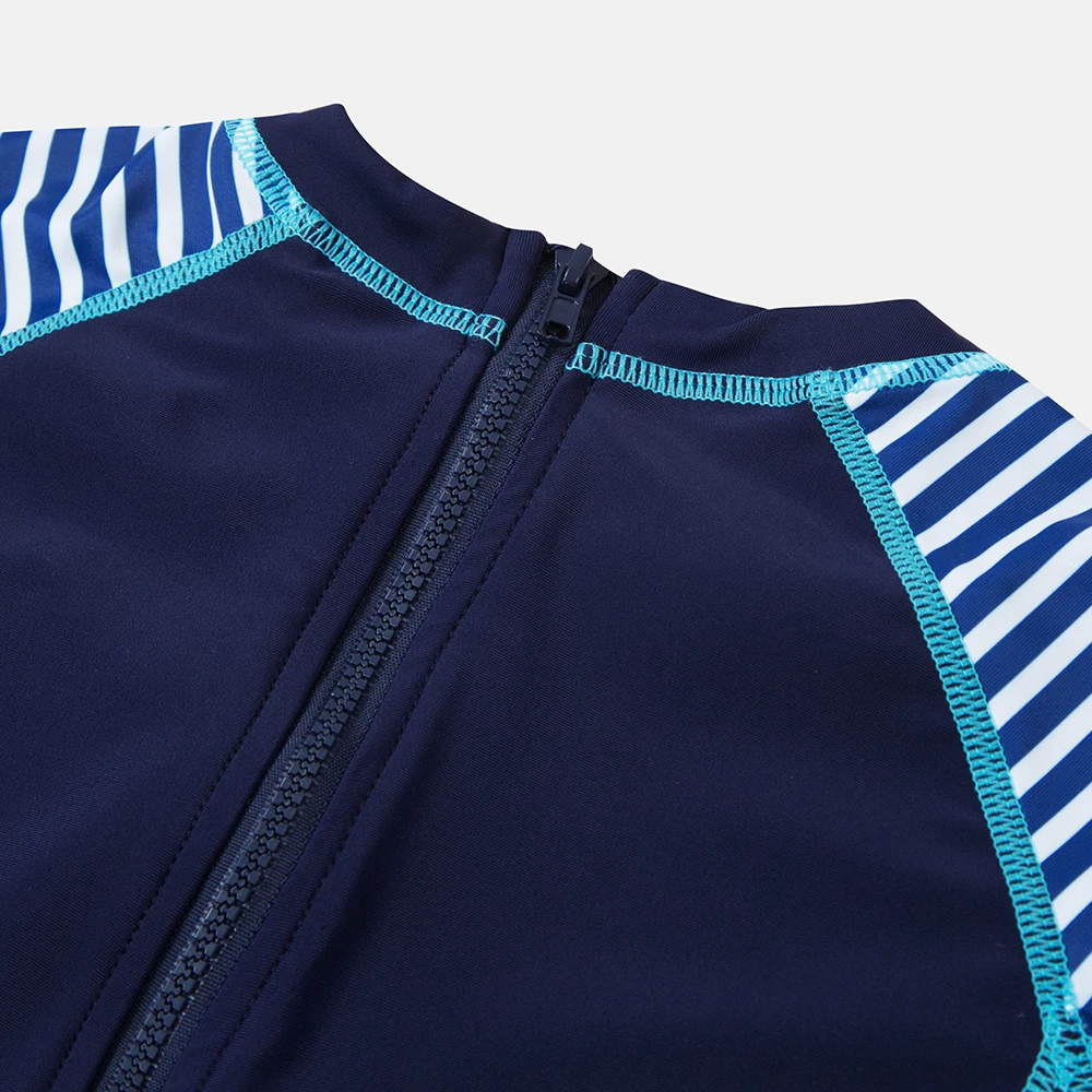 Charmleaks One-Piece Baby Boy's Swimwear Fish Printed Rashguard Swimsuit Child Short Sleeve Rash Guard UPF 50+ Cute Beach Wear