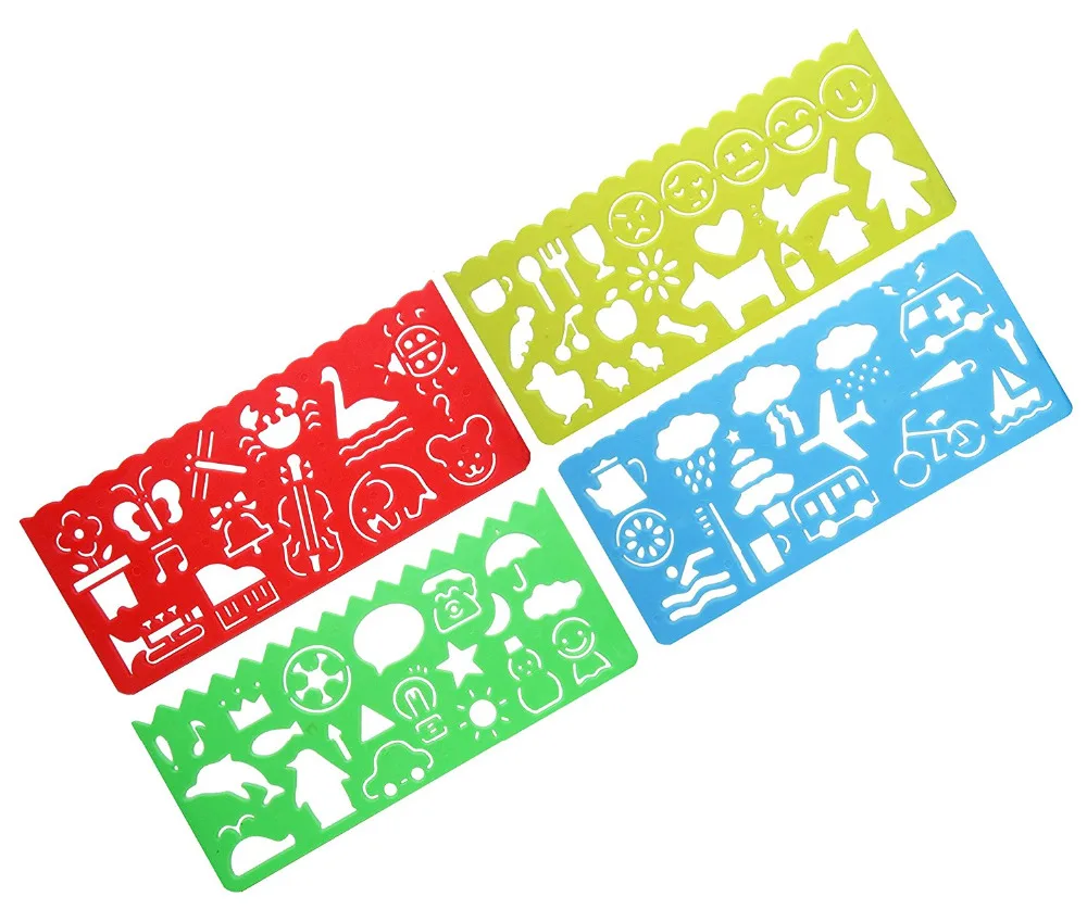 

XRHYY Plastic Geometric Shape Template Drawing Ruler Emoji Set for Student (4 pcs)