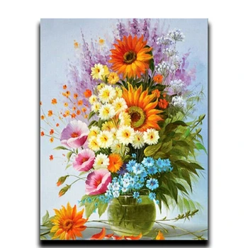 

Diamond Flowers Embroidery Painting Diamond Daisies Mosaic Diamond 3d Square Strass Full Cross Stitch Image