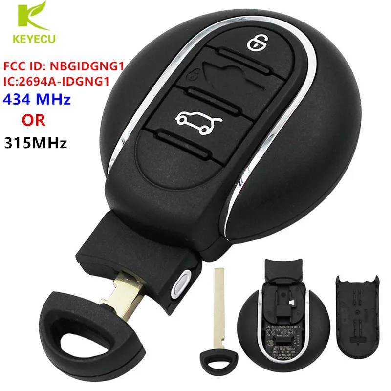Смарт дистанционный ключ брелок от машины KEYECU OEM 3 кнопки 315 МГц/434 МГц для BMW MINI cooper