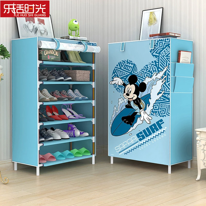 Large Capacity Dustproof Fabric Shoes Rack Hallway Shoe Organizer Home Living Room Shoe Closet Shelf Cabinet Assembled Furniture