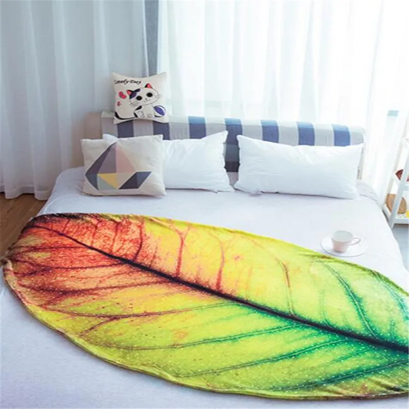 

Free Shipping Autum Yellow leaf Blanket Picnic Office Napping Quilt Air Conditioning Blanket Cloak Kid blanket