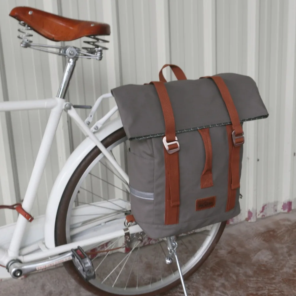 Tourbon винтажная уличная велосипедная сумка Pannier, сумки для сидений, велосипедная сумка для езды на велосипеде, наплечный рюкзак для отдыха, повседневная школьная сумка, водонепроницаемая