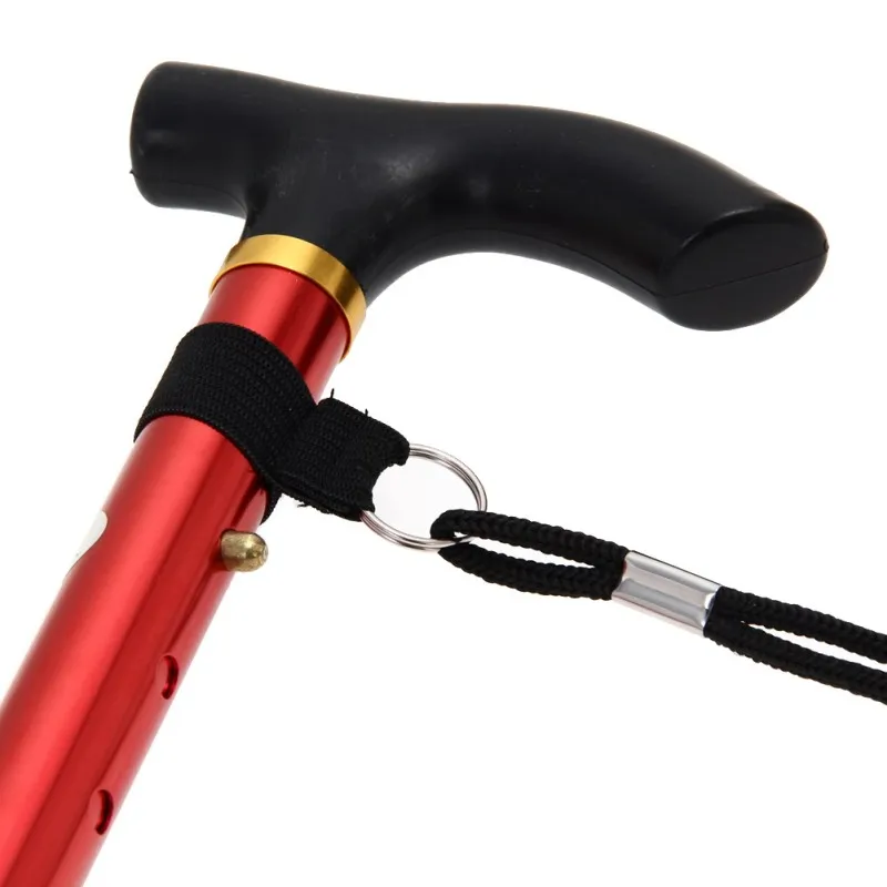 Ajustable plegable 4 Sección Ultra-luz de aluminio de Alpenstock Trekking senderismo Anti-choque Anti-skid caña de palo de muleta Ajustable plegable 4 Sección Ultra-luz de aluminio de Alpenstock Trekking senderismo Anti-choque Anti-skid caña de palo de muleta