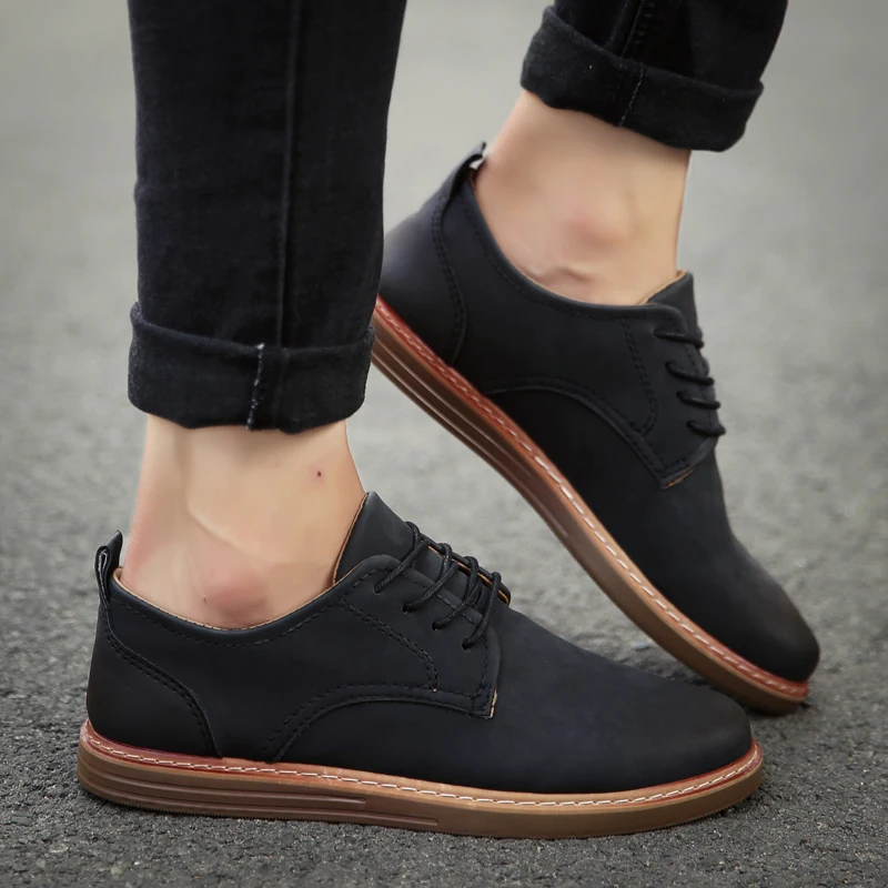 fashion leather casual shoes men comfortable leisure moccasins cheap dress male footwear work elegant boy oxford shoes for m (42)