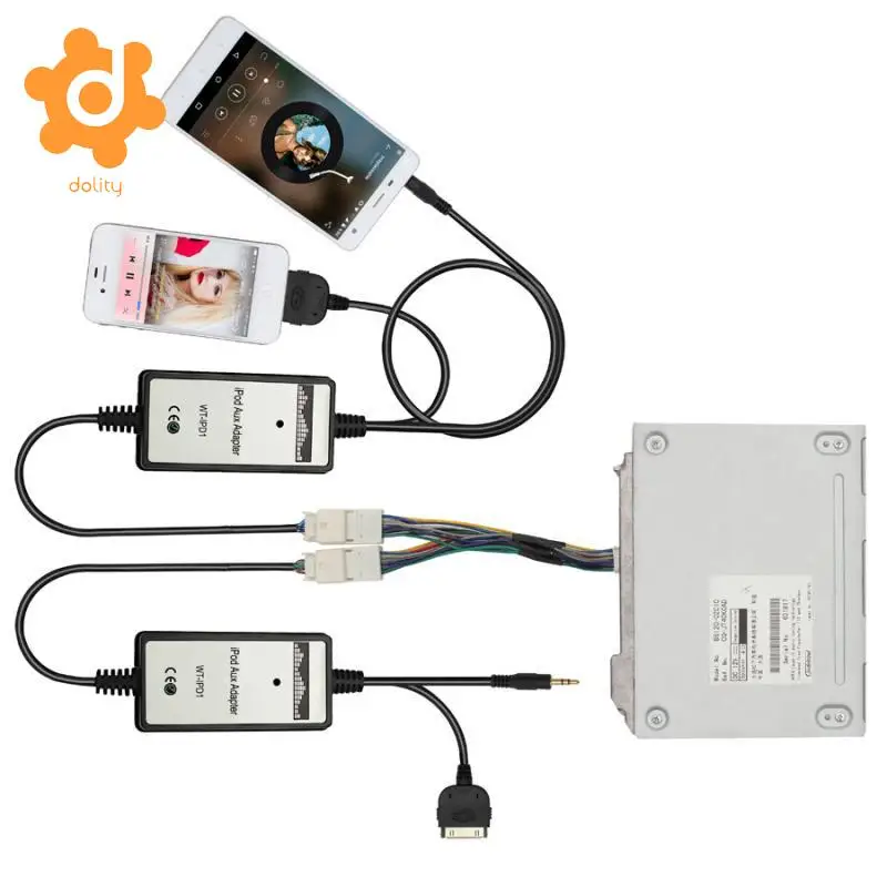Car Audio Y Cable Splitter 6+6Pin Plug CD Changer MP3 USB For Toyota Lexus