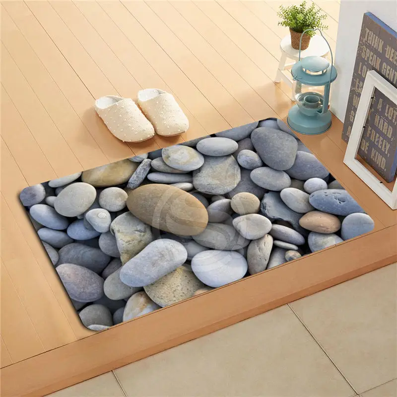 

U-U19 Custom Stones on the beach Doormat Home Decor Door mat Floor Mat Bath Mats foot pad 718!!U-FLU19