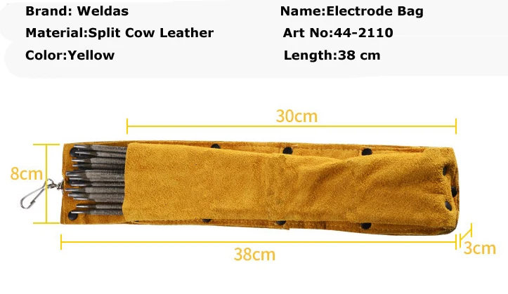 Bolsa porta electrodos soldadura de cuero de vaca retardante de llama