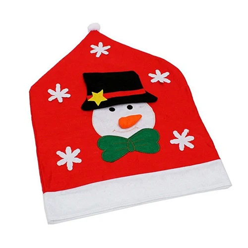 Рождественский тканевый чехол для сиденья Новогоднее украшение комплект из стола и стула Санта Клаус Лось Снеговик Олень комплект из стола и стула посуда Декор - Цвет: 2