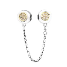 CKK Fit Pandora браслет 14 K Золотые шарики на страховочной цепочке Подвески для изготовления украшений Серебро 925 Perles kralen