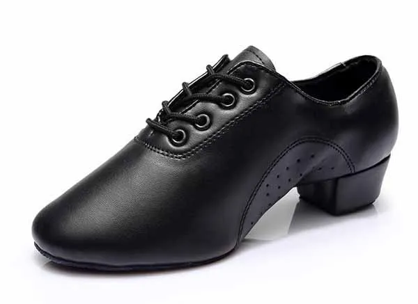 Мужские бальные туфли для латинских танцев больших размеров для мальчиков, современные танцевальные туфли для танго, мужские туфли для сальсы на каблуке, черные белые танцевальные туфли WD042 - Цвет: as picture