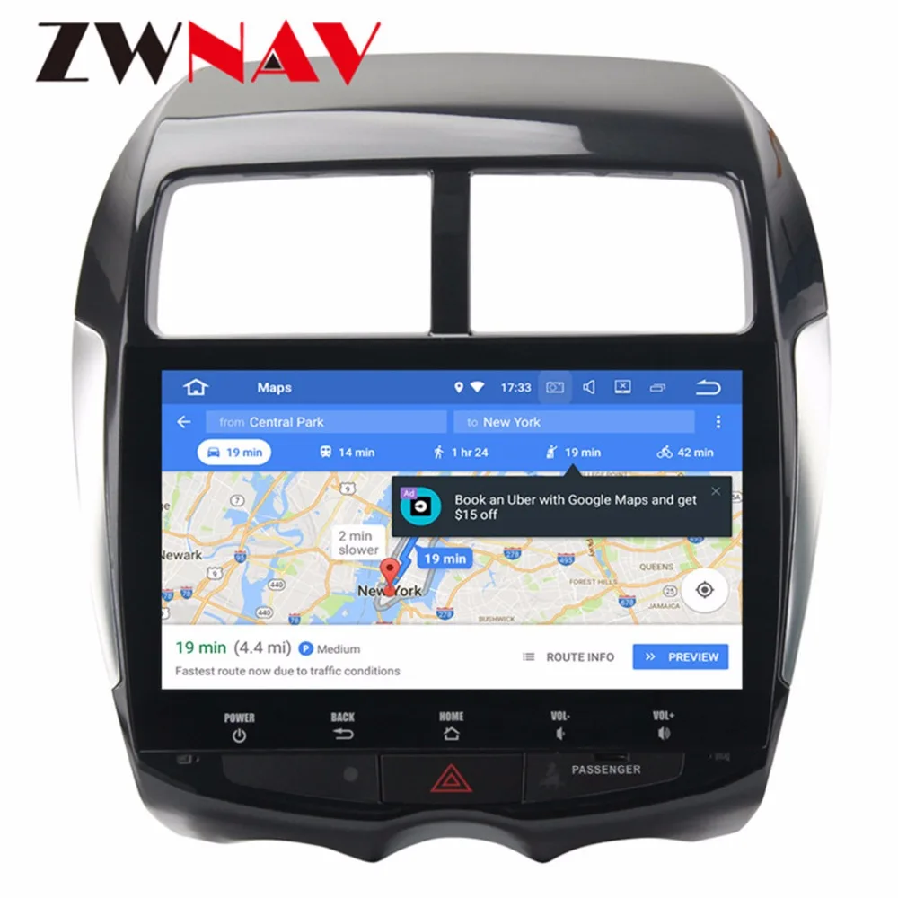 Discount ZWNAV Android 9.0 PX5 8 Core 4G+32G IPS Screen GPS autoradio navigation multimedia for Mitsubishi ASX Citroen C4 Peugeot 4007 1