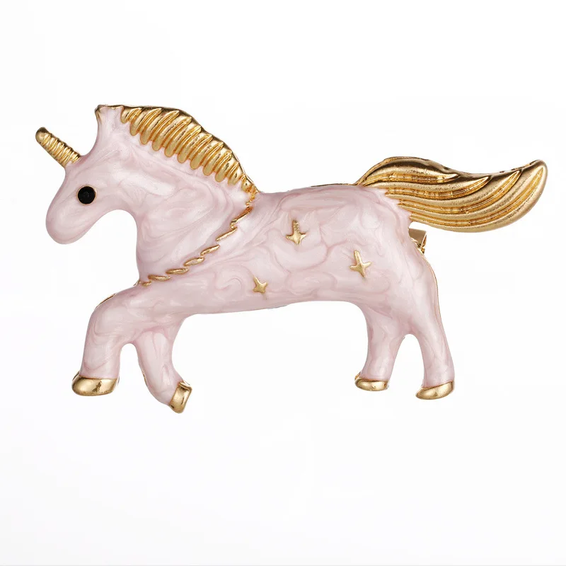 

New Enamel Unicorn Brooches for Women Fashion Animal Horse Brooch Pin Elegant Party Coat Accessories Jewelry Gift E748