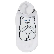 Мягкие хлопковые носки унисекс с изображением кота из мультфильма на среднем пальце для женщин и мужчин, милые забавные носки в стиле Харадзюку С Рисунком кота, невидимые носки без пятен