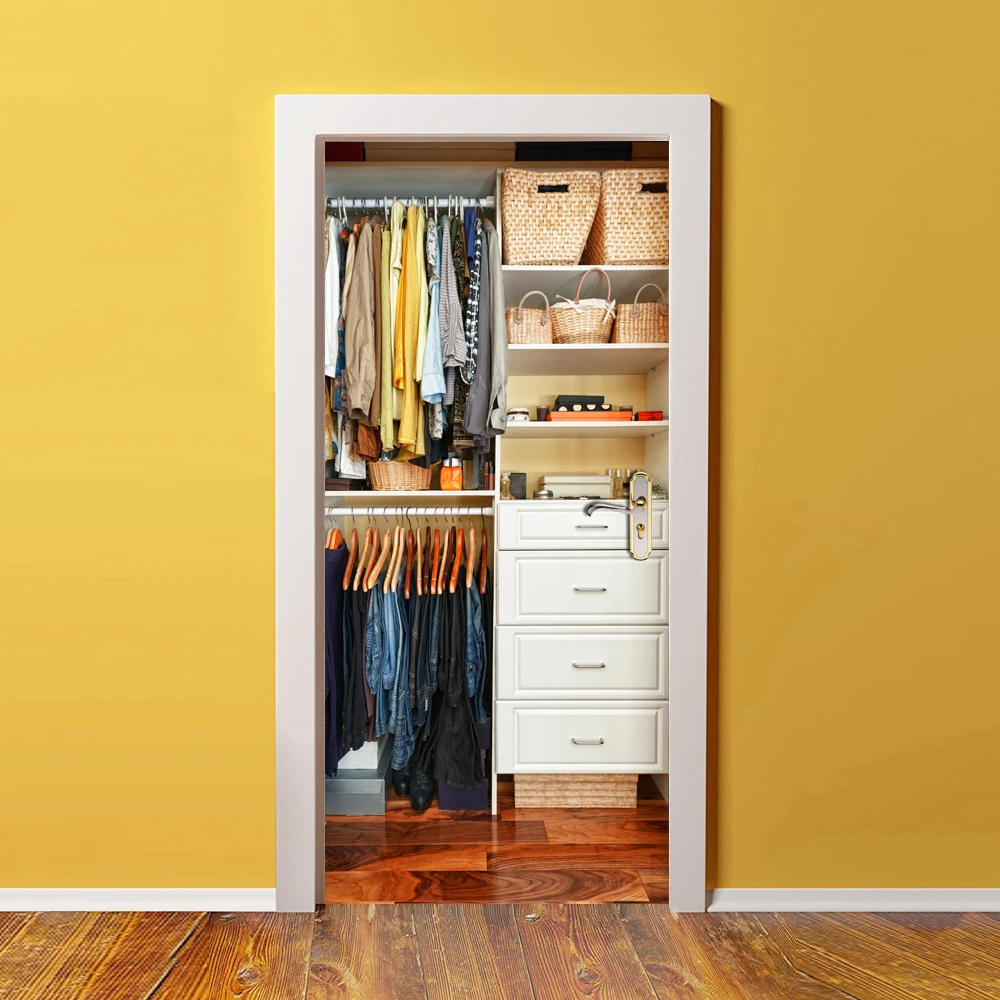 Door Stickers Landscape Wardrobe Waterproof Living Room Bedroom Door