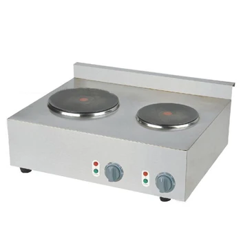 

Electric Double Plate Cooking Stove Soup Cooker Machine / Commerical Stainless Steel Square Stove Cooker Multifunction Snack