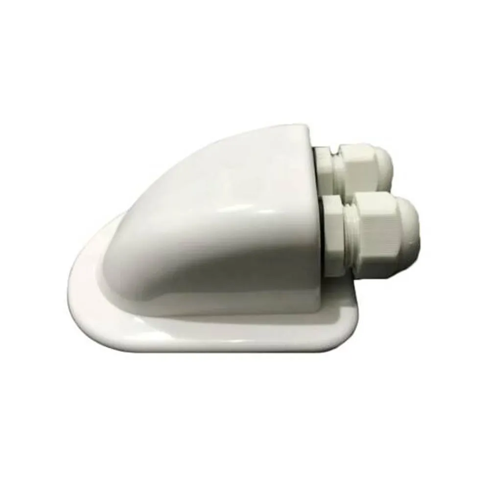 

Solar RV Yacht Bracket ABS Solar Roof Duct Cable Entry Double Hole Round Junction Box White