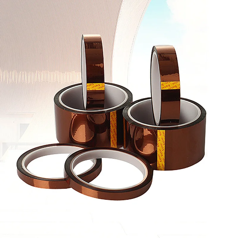 

33m 100ft Adhesive Tape Gold High Temperature Heat Resistant Polyimide Tape for Electronic Industry BGA Tap High Quality