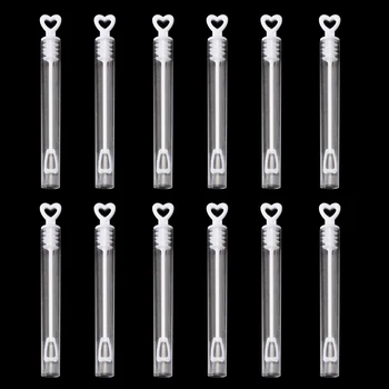 

12Pcs Love Heart Wand Tube Wedding Favour Bubbles Soap Bottle Confetti Beauty Party Decoration Baby Shower Bubbles
