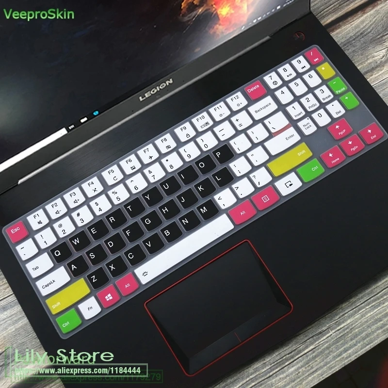 Силиконовая клавиатура защитная оболочка покрытие для lenovo Легион Y720 Y540 Y530 Y520 R720 Y7000 15,6 ''/Y730 Y740 17,3'' - Цвет: candyblack