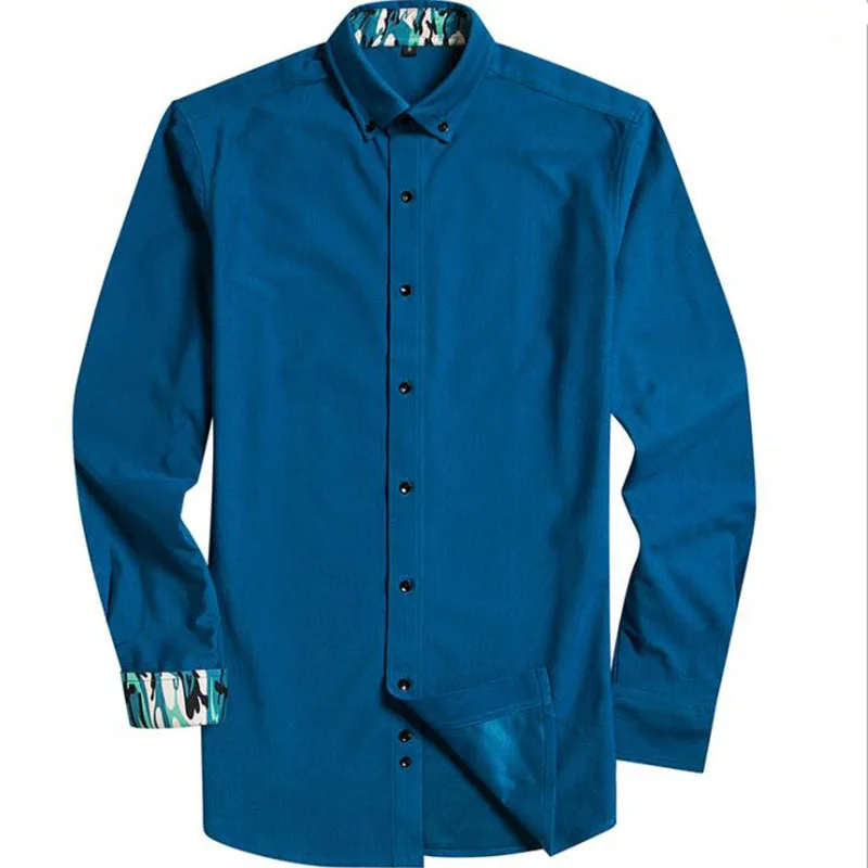 2018 Новая модная брендовая мужская рубашка Camisa Masculina с длинным рукавом