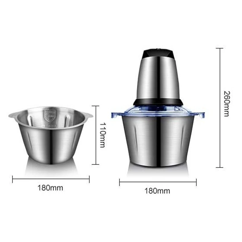Двухскоростная Мясорубка из нержавеющей стали 2л Мясорубка из нержавеющей стали Мясорубка электрическая автоматическая мясорубка
