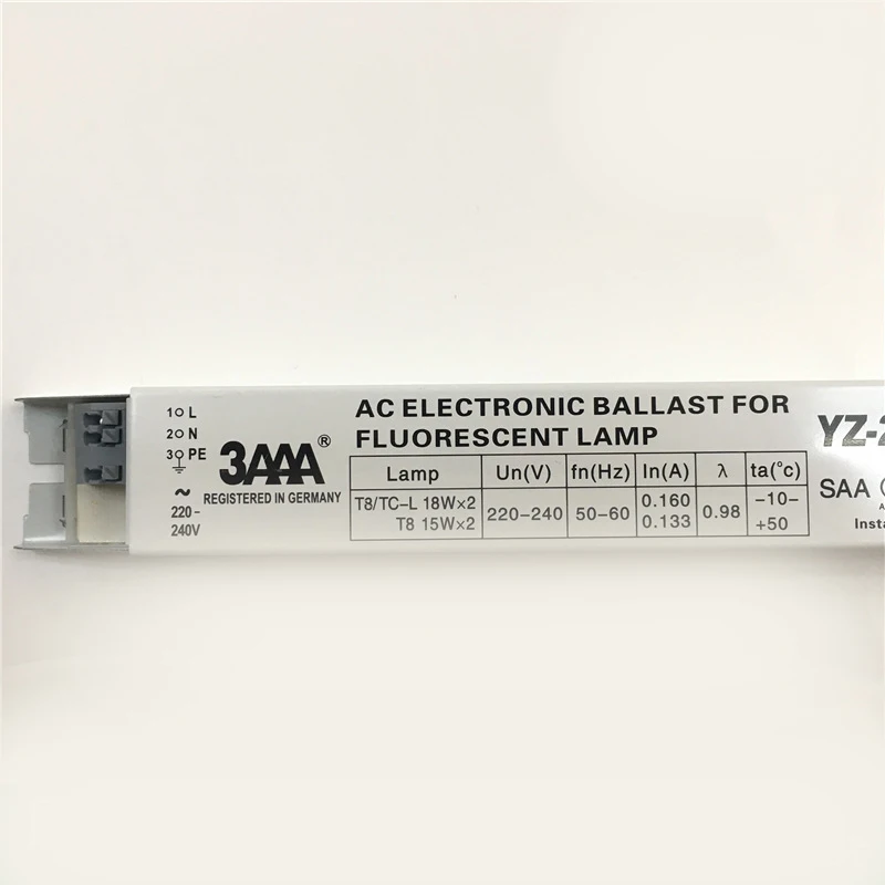 3AAA YZ-218EAA T8/TC-L 2X18W Electronic Lighting Ballasts for Fluorescent Lamp 