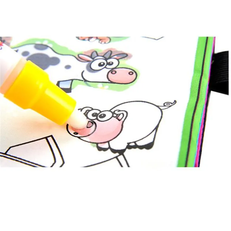 Книга-раскраска для детей с изображением животных, волшебная книга для рисования воды+ 1 волшебная ручка, детская Водная раскраска, водная книга для рисования, книга для рисования, каракули