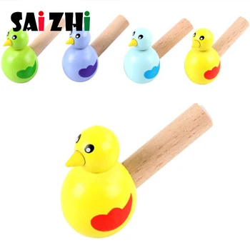 

Saizhi Cartoon Bird Whistle Musical Instruments Toy children Jewelry Pendant Wooden Early Learning Educational Toys SZ1601