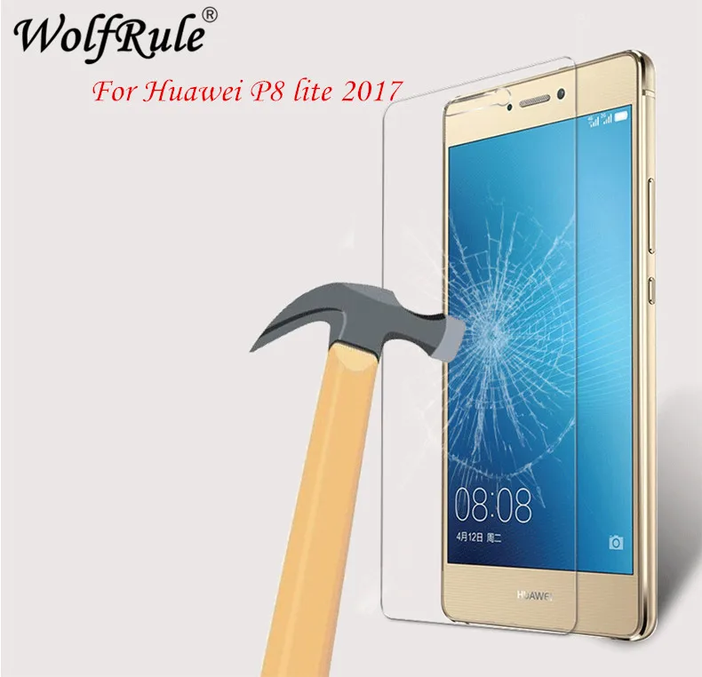 2 шт. Защитное стекло для экрана Huawei P8 Lite 2017 закаленное Honor 8 пленка против царапин |